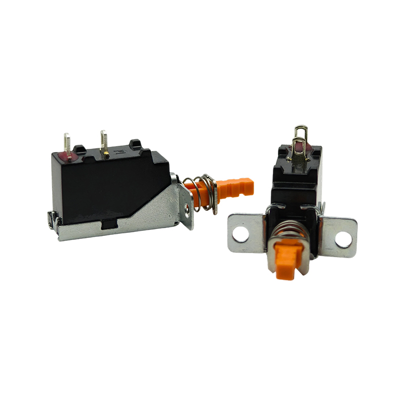 What specific impact does the elastic modulus of the spring have on the performance of a self-locking push switch?